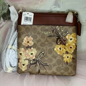 Coach Kitt Messenger Prairie Floral Print Signature Canvas Leather Gift Handbag